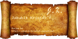 Jakubik Kristóf névjegykártya